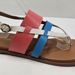 Cole Haan Coral, Blue & Ivory Leather Strappy Sandal